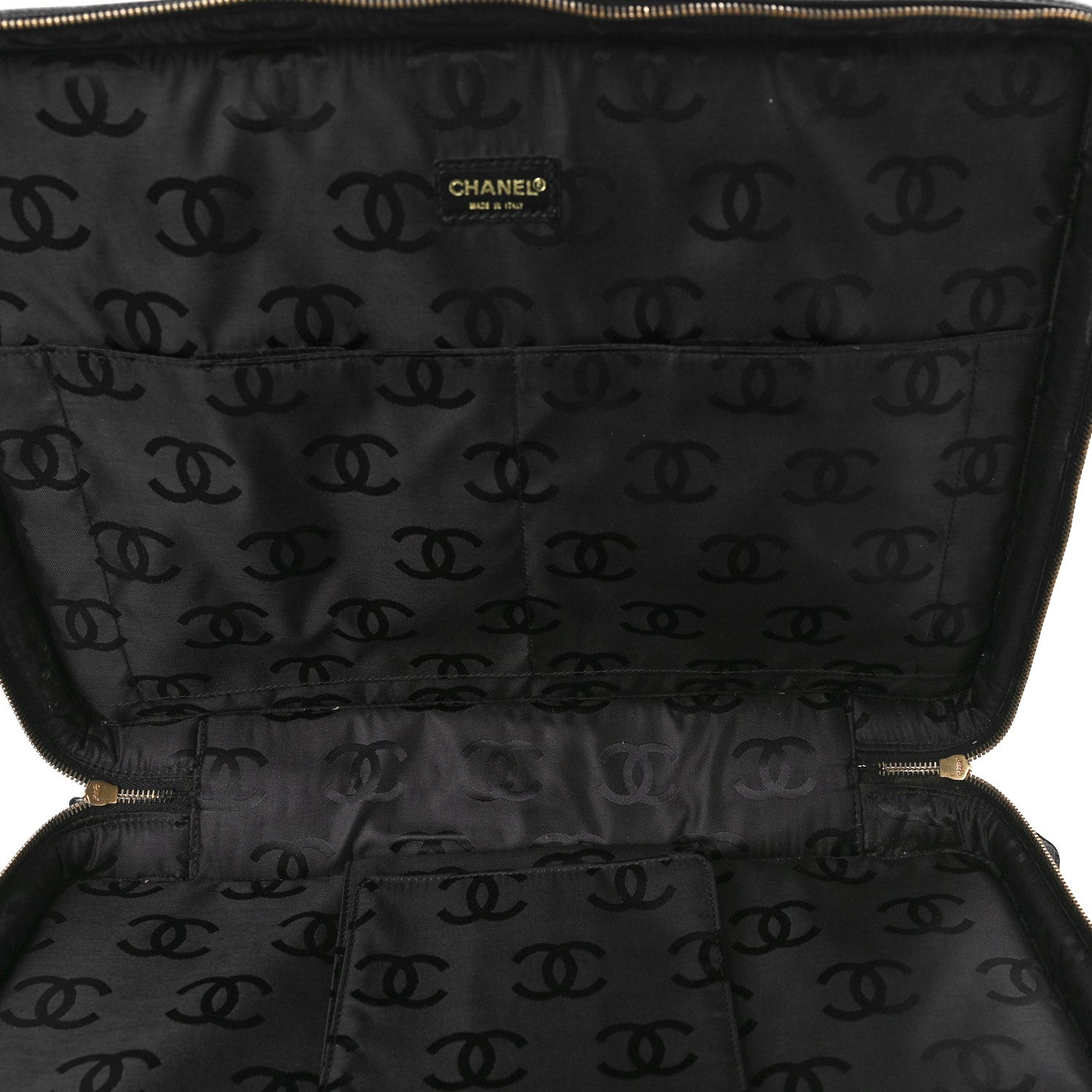 Chanel Caviar Chocolate Bar Quilted Laptop Briefcase Bag Black 4 of 7
