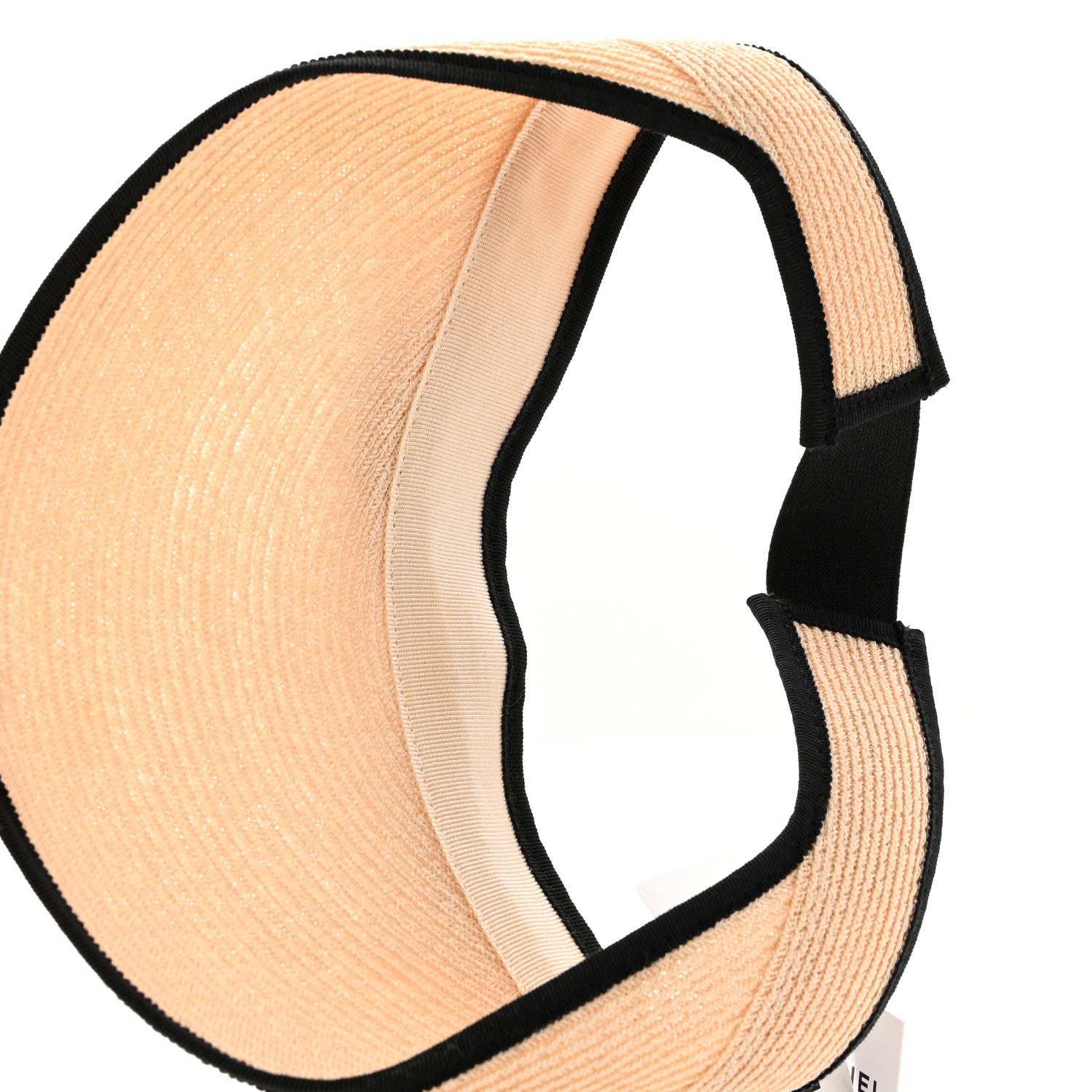Chanel Straw Grosgrain Visor S Beige Black 9 of 9
