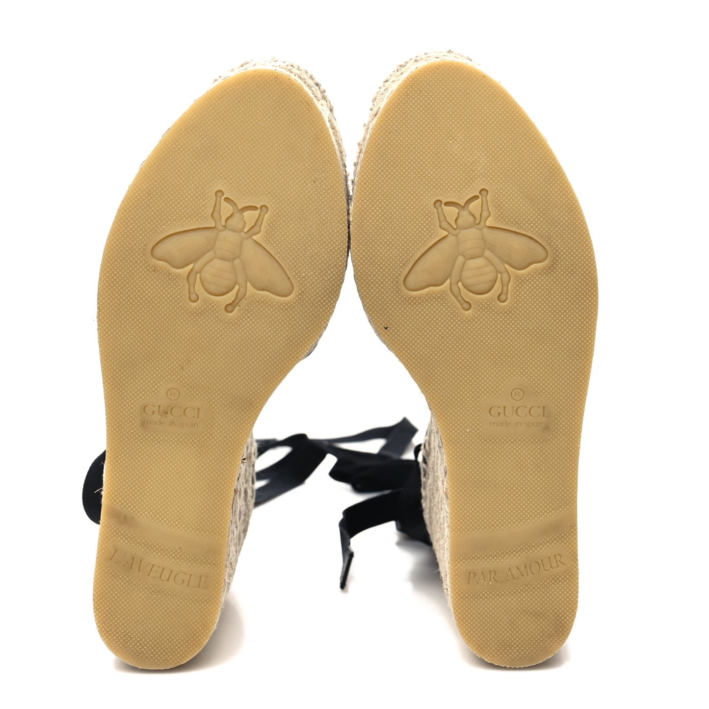 Nappa Matelasse GG Marmont Ankle Wrap Platform 35/120mm Espadrille Wedges 37.5 Black