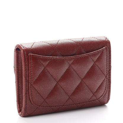 Chanel Iridescent Caviar Quilted Card Holder Burgundy 3 of 9