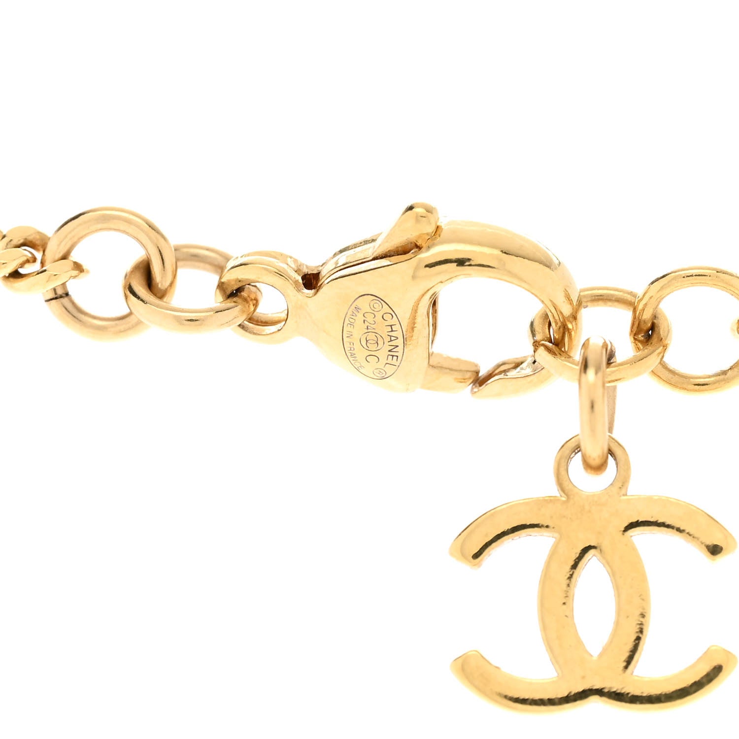 Chanel Glitter Enamel CC Star Necklace Gold Black 4 of 5