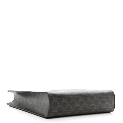 Celine Triomphe Canvas Calfskin Medium Vertical Cabas Black 4 of 11