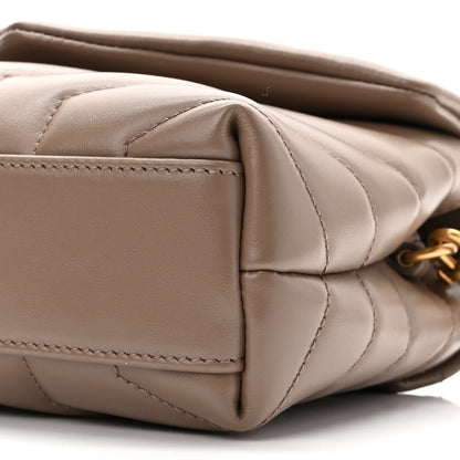 Saint Laurent Calfskin Y Quilted Monogram Toy Loulou Crossbody Bag Taupe 10 of 10