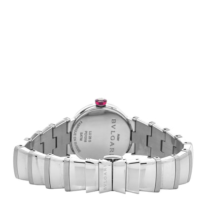 Bulgari Stainless Steel Mother of Pearl Diamond 33mm LVCEA Quartz Watch 2 of 4