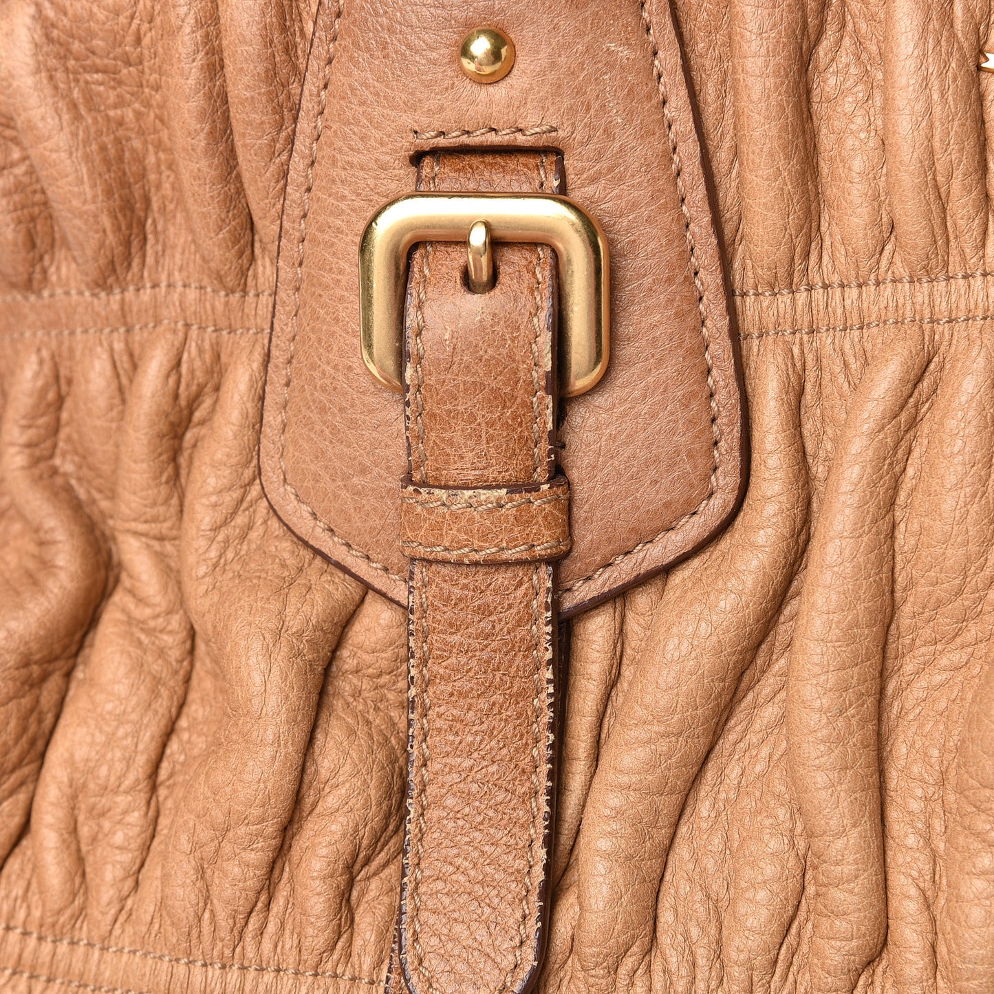 Cervo Deerskin Gaufre Dome Satchel Naturale