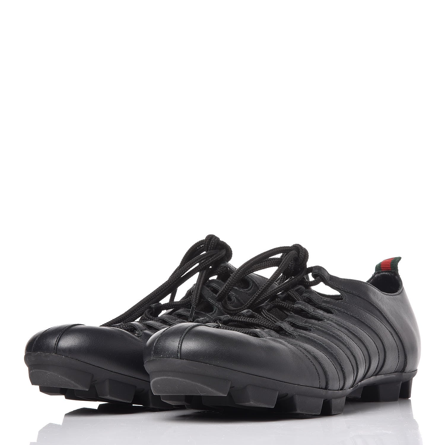 Gucci Calfskin Mens Lion Head Web Sneakers 8.5 Black 3 of 8