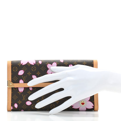 Louis Vuitton Monogram Cherry Blossom Porte Tresor International Wallet Brown 2 of 7