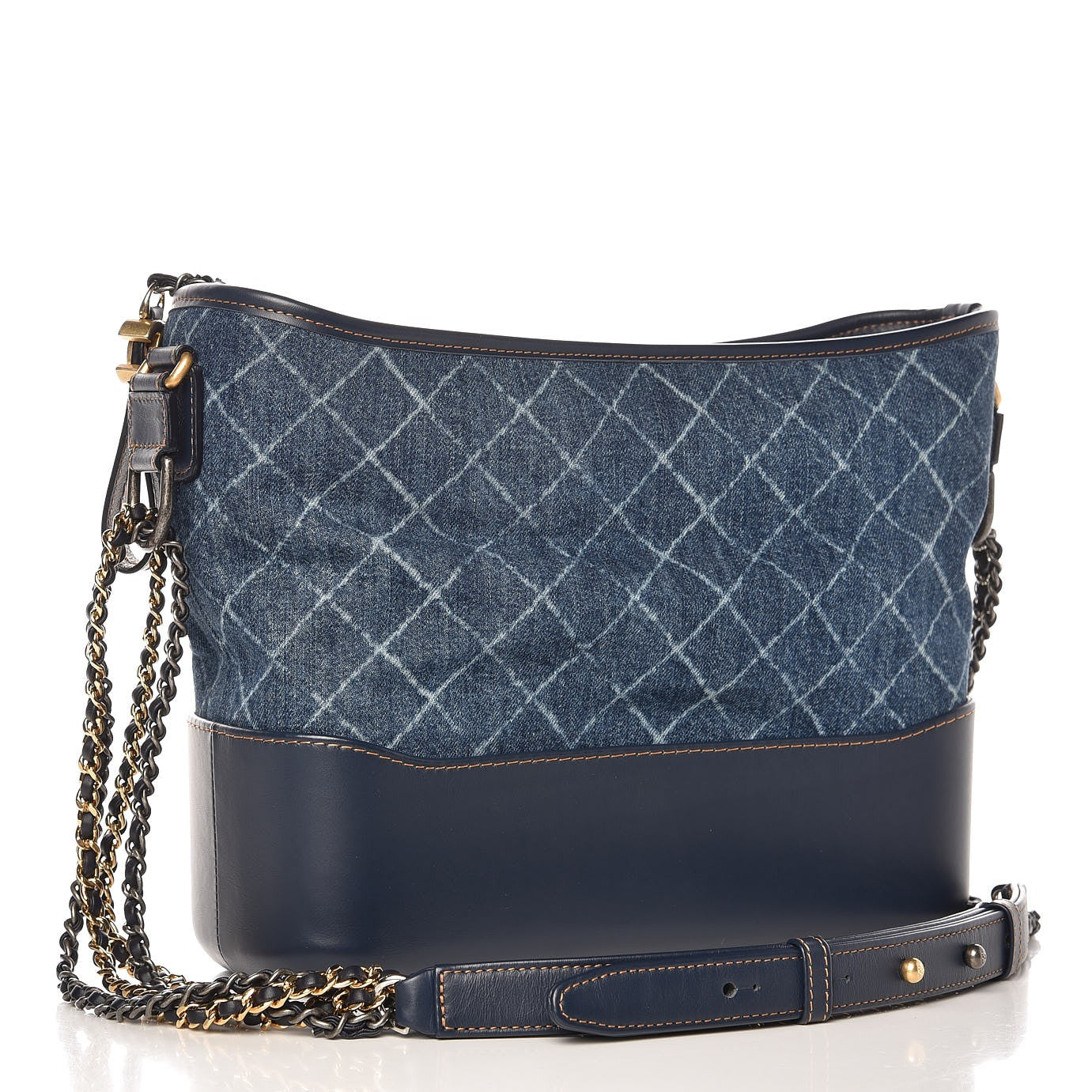 Denim Calfskin Medium Gabrielle Hobo Blue