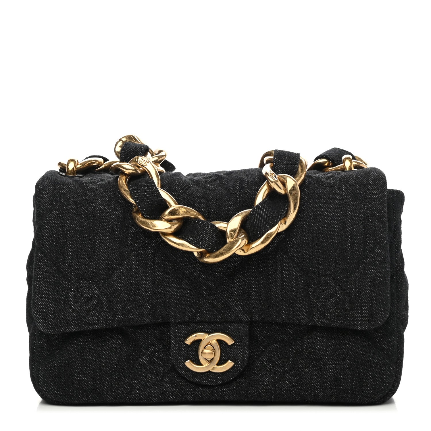 Chanel Denim Quilted Medium Funky Town Flap Black 1 of 10