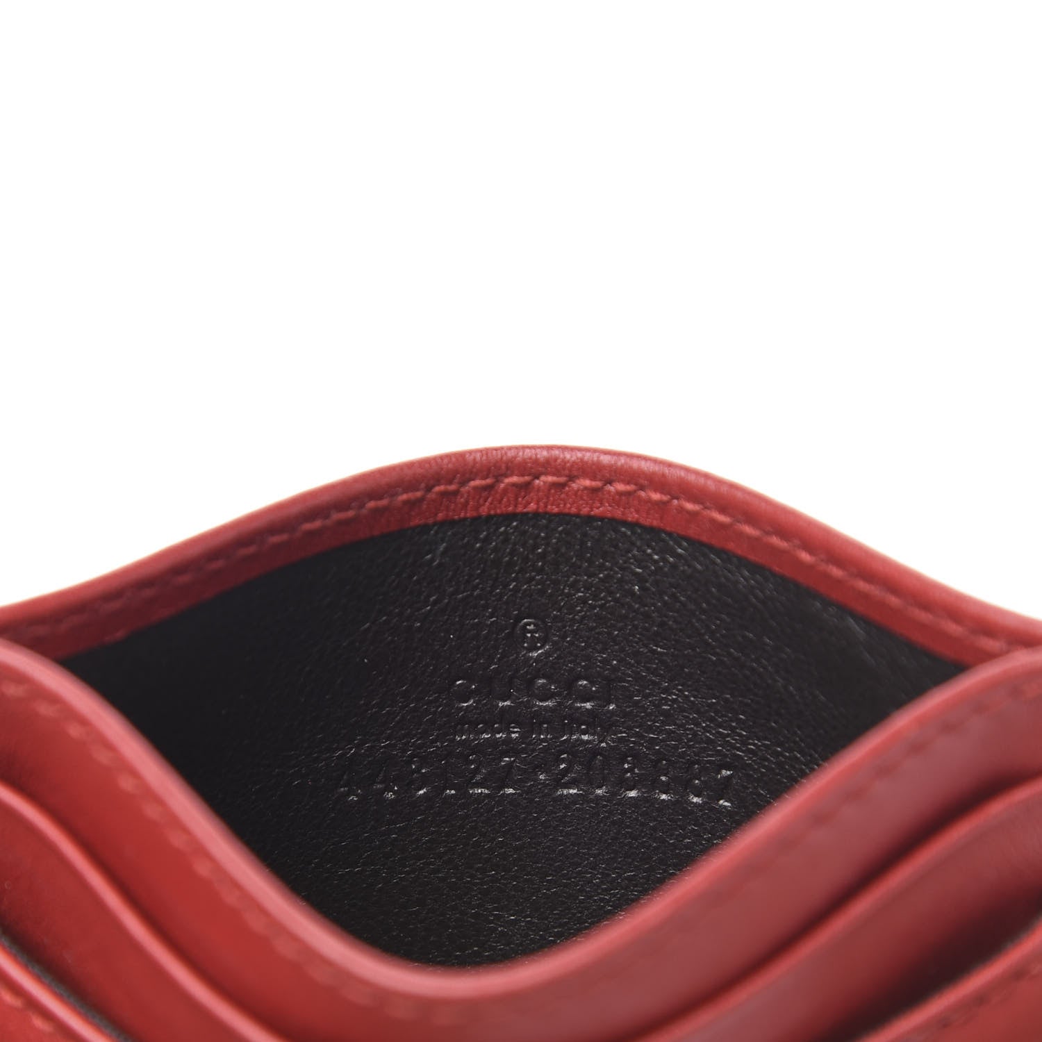 Gucci Calfskin Matelasse GG Marmont Card Holder Hibiscus Red 7 of 8