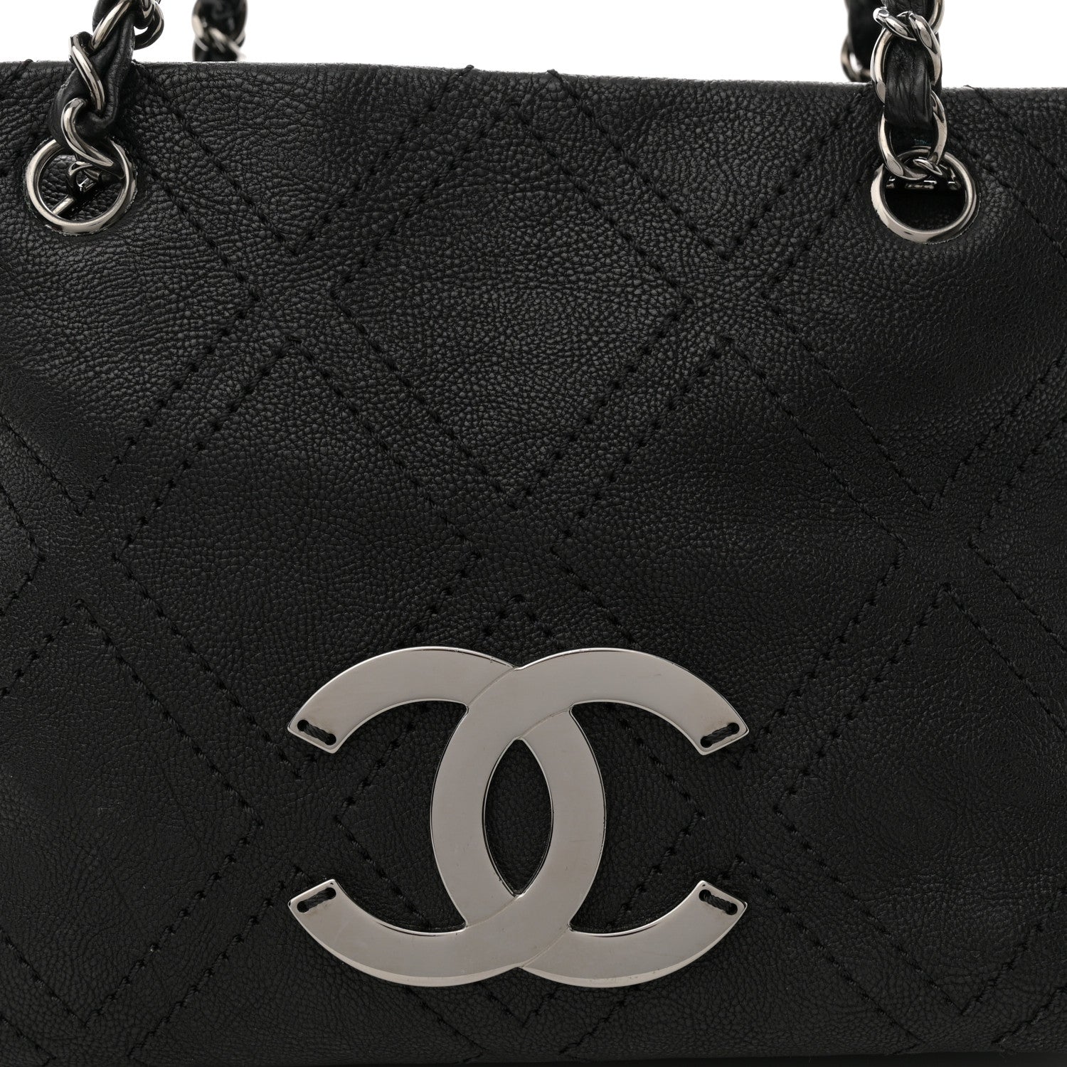 Chanel Calfskin Small Diamond Stitch Tote Black 8 of 10