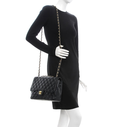 Chanel Caviar Quilted Jumbo Single Flap Black 2 of 7