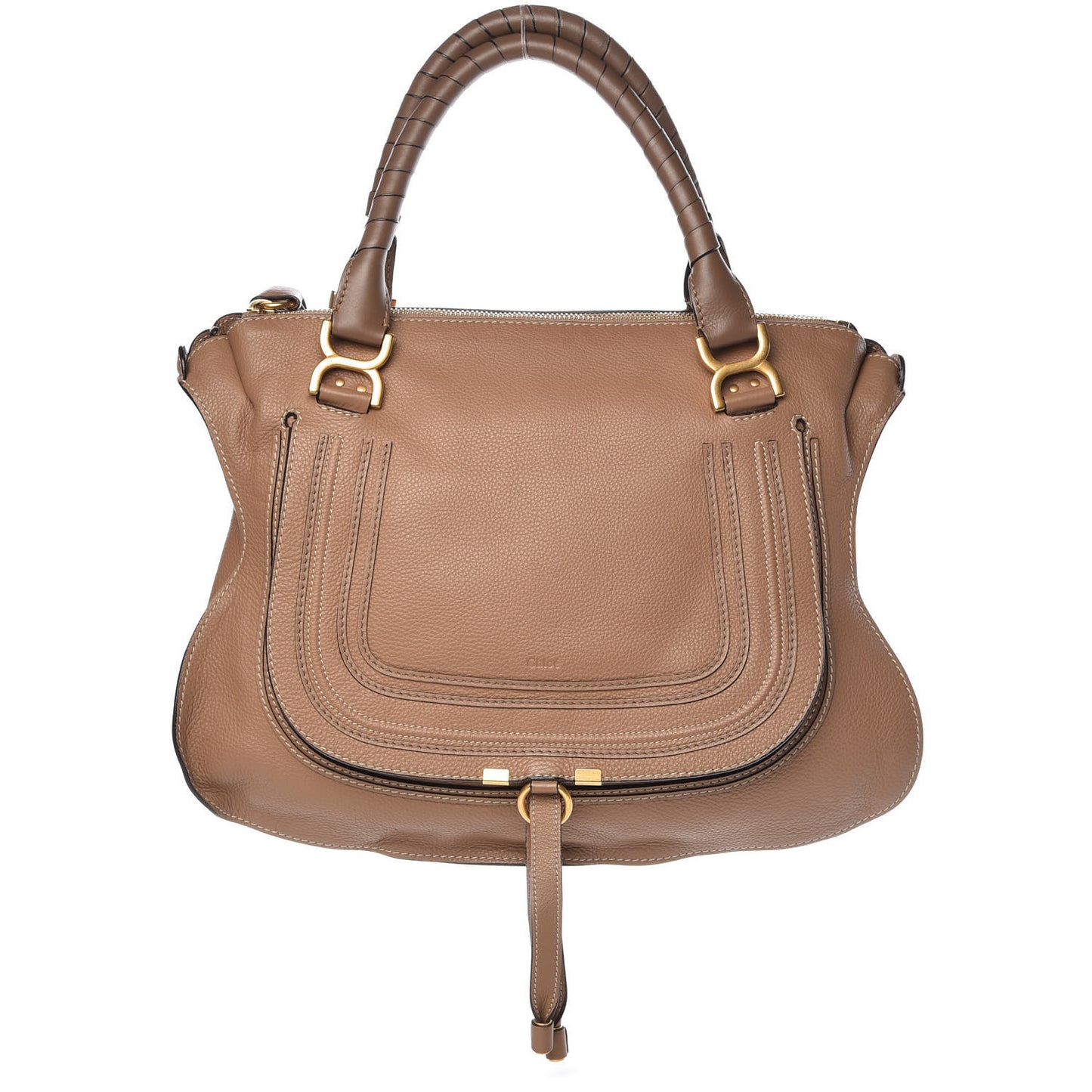 Calfskin Large Marcie Satchel Nut