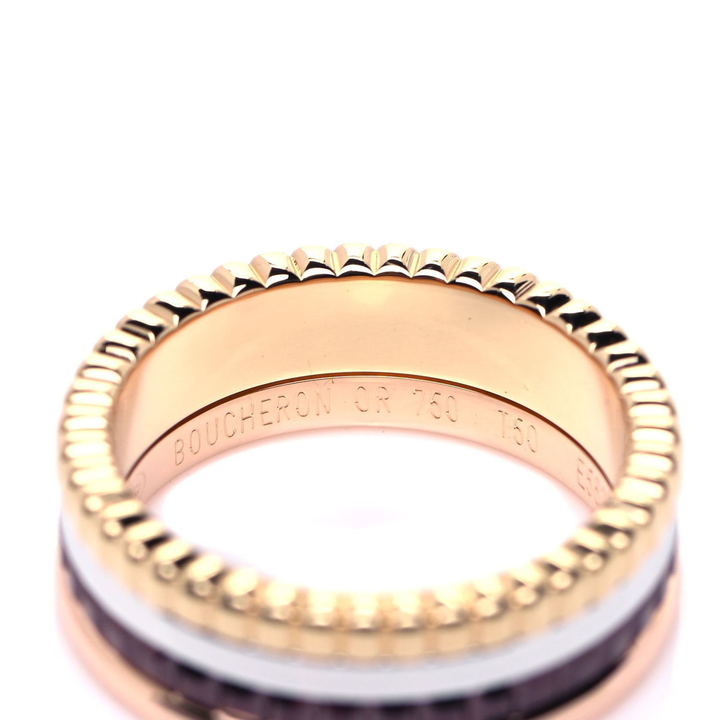 18K Pink Yellow White Gold PVD Small Quatre Classique Ring 50 5.25