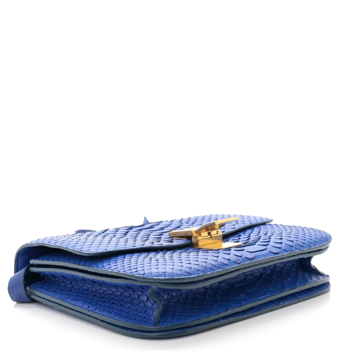 Snakeskin Medium Classic Box Flap Blue