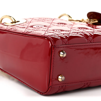Christian Dior Patent Cannage Mini Lady Dior Red 9 of 10