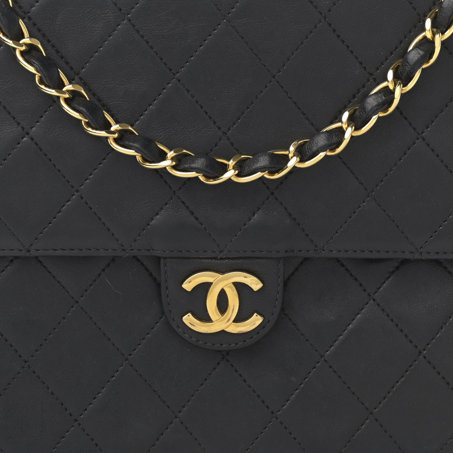 Chanel Lambskin Quilted Medium Single Flap Black 9 of 18