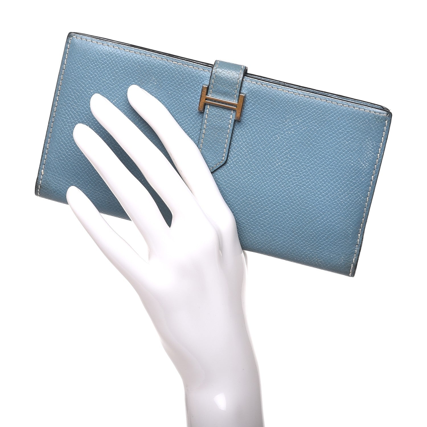 Hermes Epsom Bearn Wallet Blue Jean 2 of 13