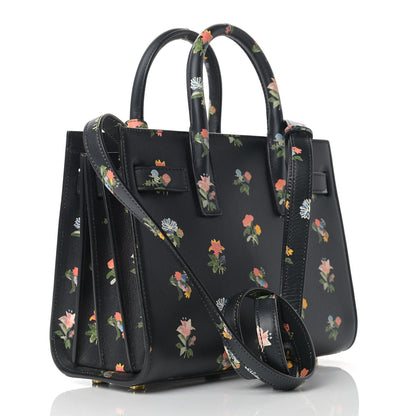 Saint Laurent Calfskin Prairie Printed Nano Sac De Jour Black 3 of 14