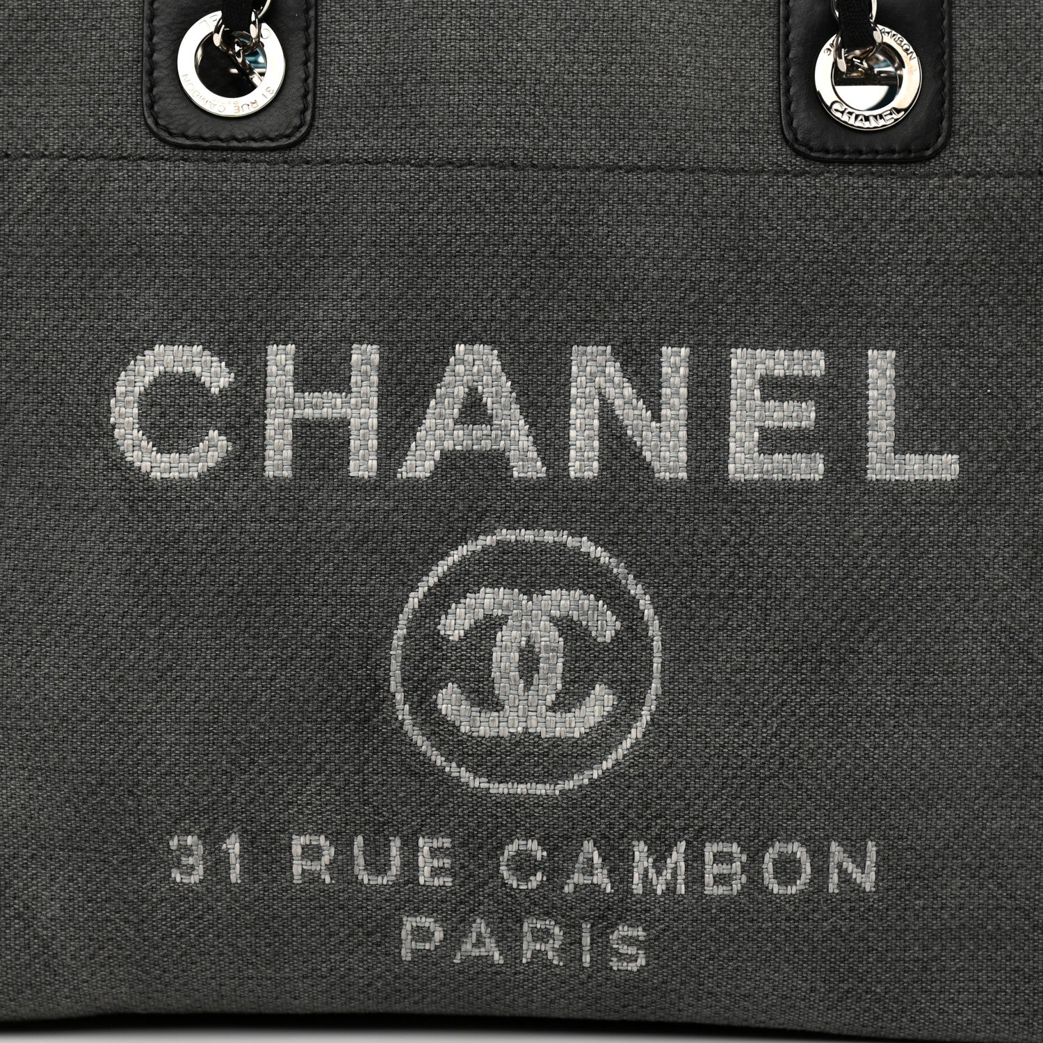 Chanel Canvas Small Deauville Tote Grey 8 of 11