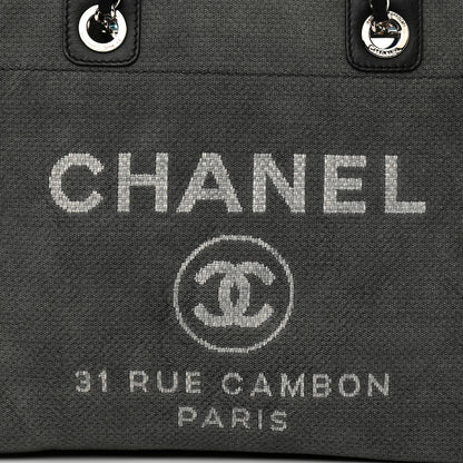 Chanel Canvas Small Deauville Tote Grey 8 of 11