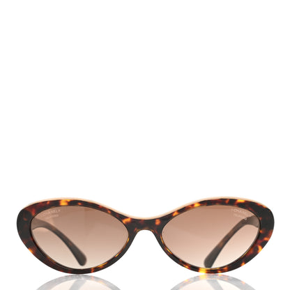 Chanel Acetate Oval Sunglasses 5416 Tortoise Beige 2 of 9