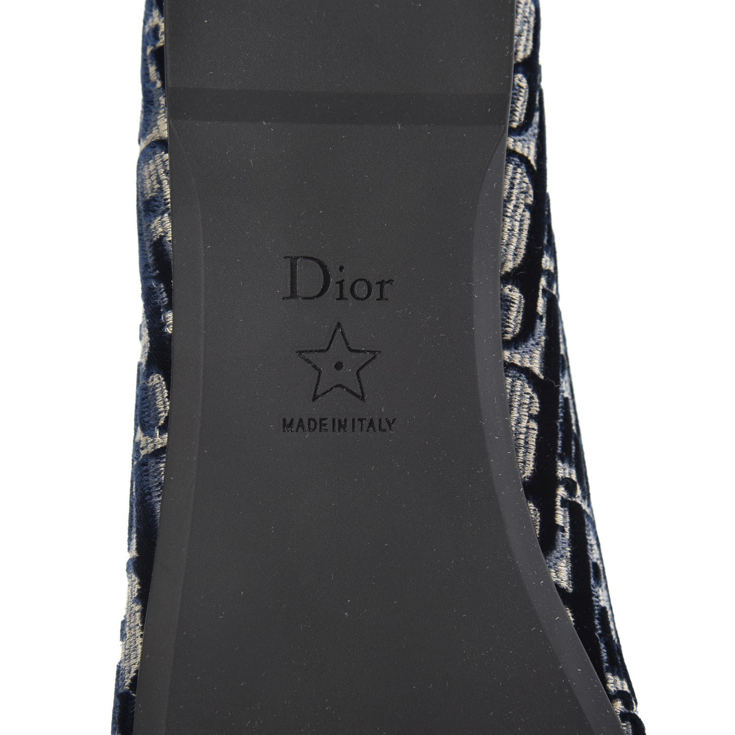 Christian Dior Velvet Oblique Poeme Laced Ballerina Flats 39 Blue 7 of 8