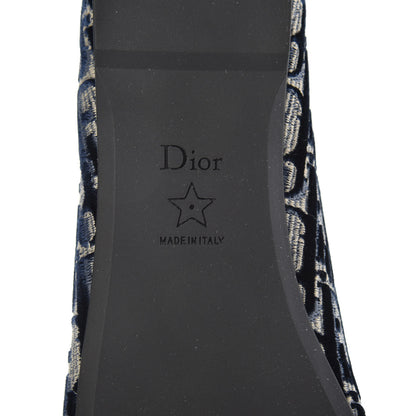 Christian Dior Velvet Oblique Poeme Laced Ballerina Flats 39 Blue 7 of 8