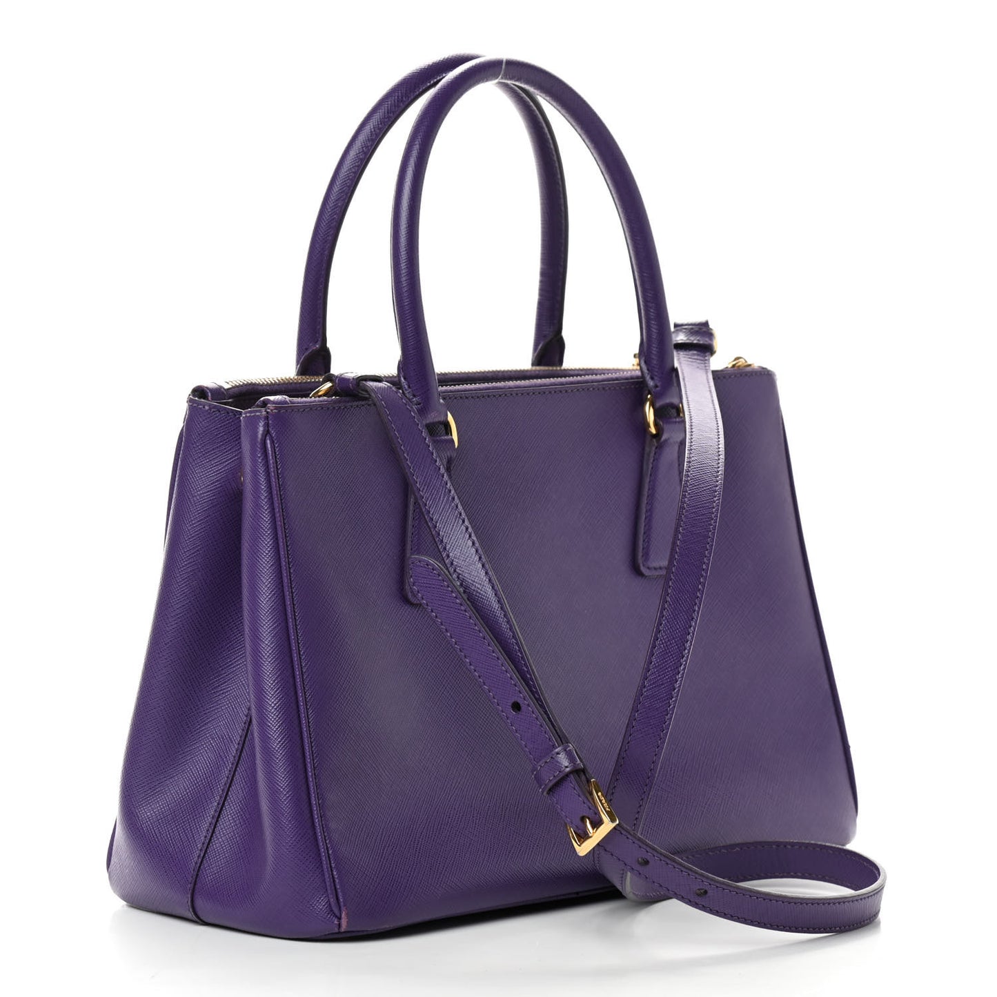Saffiano Small Galleria Double Zip Tote Viola