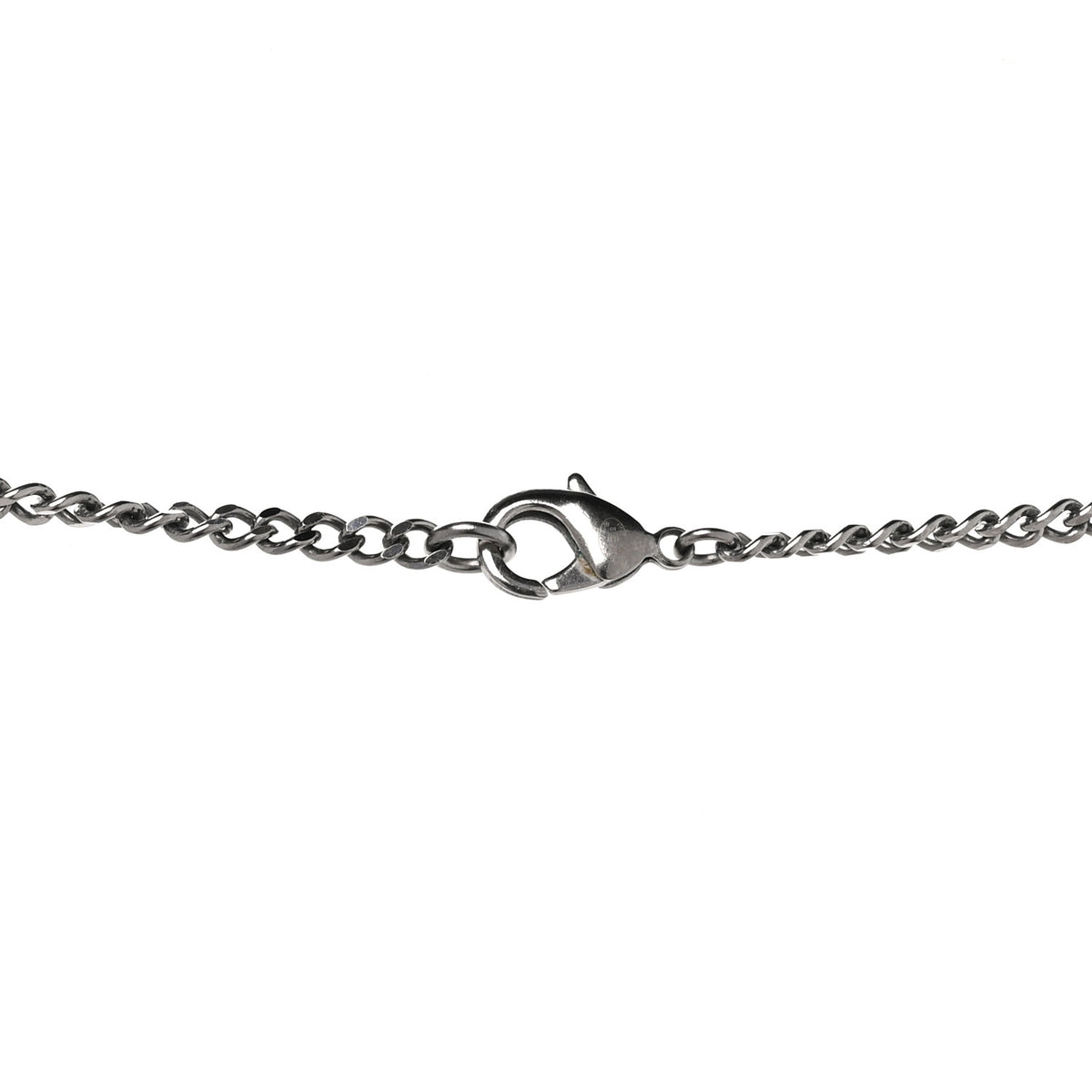 Crystal Baguette CC Whistle Pendant Necklace Silver