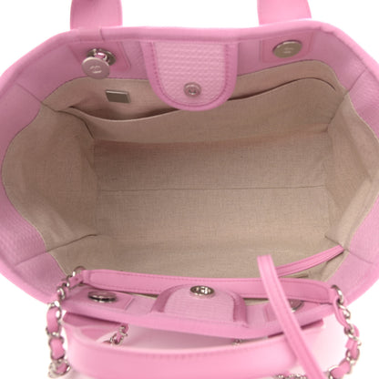 Chanel Mixed Fibers Small Deauville Tote Dark Pink 6 of 11