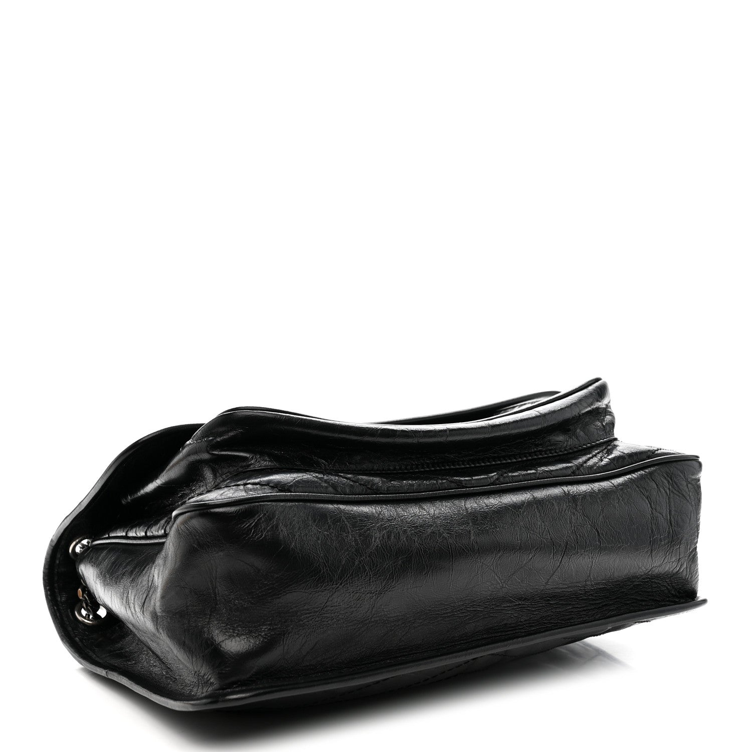 Saint Laurent Crinkled Calfskin Matelasse Monogram Large Niki Chain Satchel Black Black 4 of 10