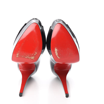 Christian Louboutin Patent Lady Peep 150 Pumps 38 Black 7 of 11