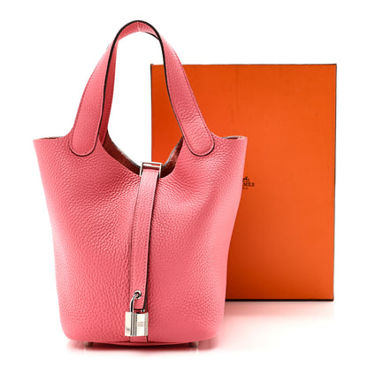 Hermes Taurillon Clemence Picotin Lock 18 PM Rose Azalee 11 of 11