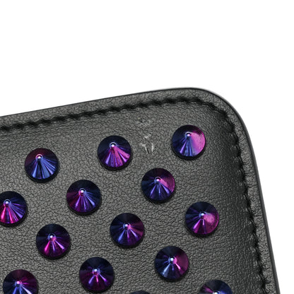 Christian Louboutin Calfskin Spiked Medium Pouch Black 9 of 10
