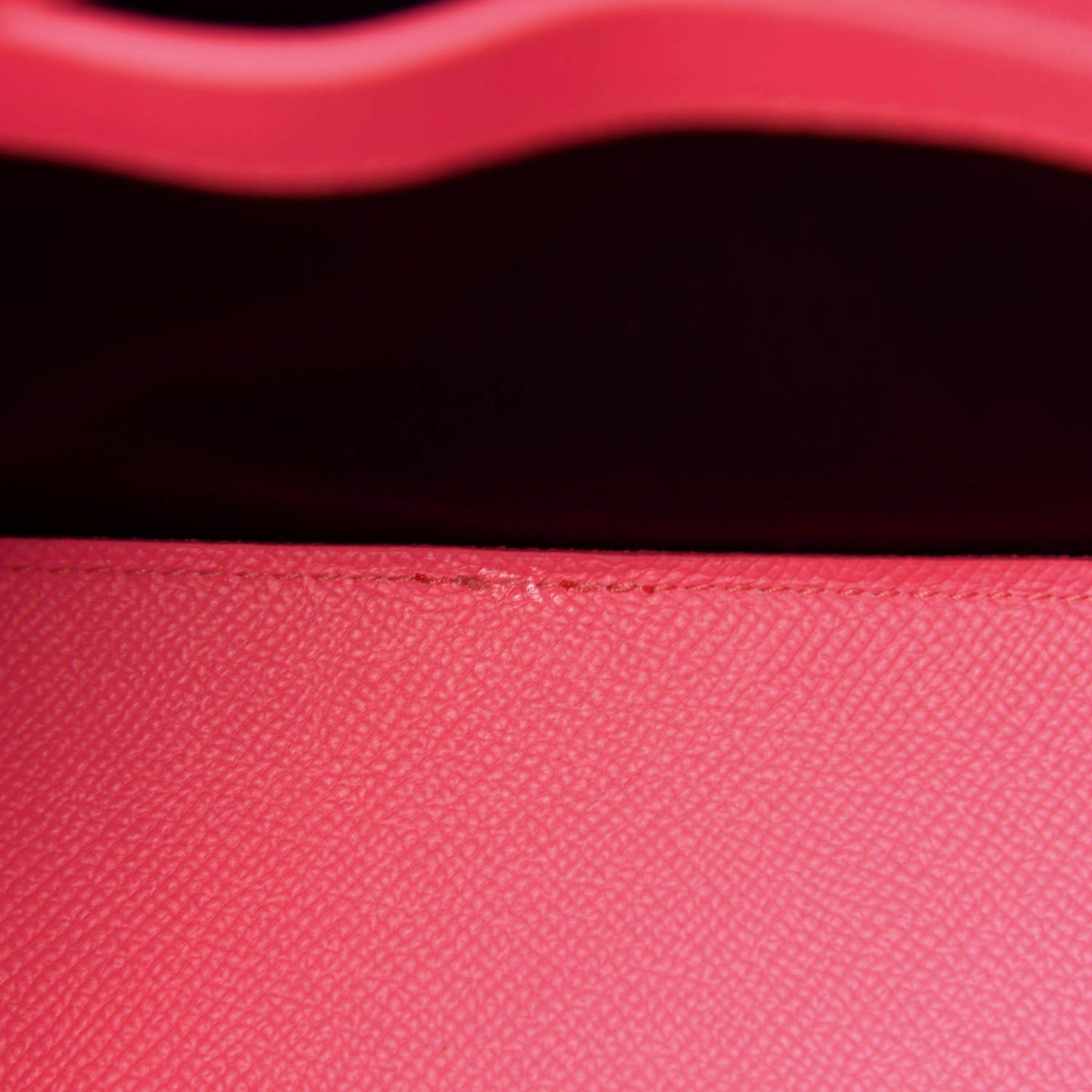 Signature Grained Calfskin Logo S Ville Top Handle Bag Acid Pink Black
