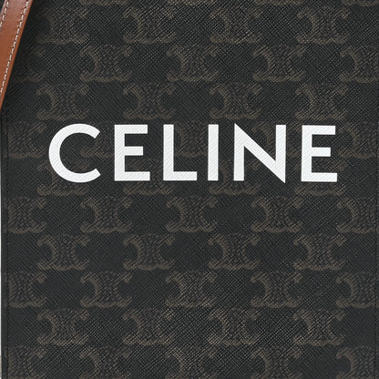 Celine Triomphe Canvas Calfskin Mini Vertical Cabas Tan 6 of 10
