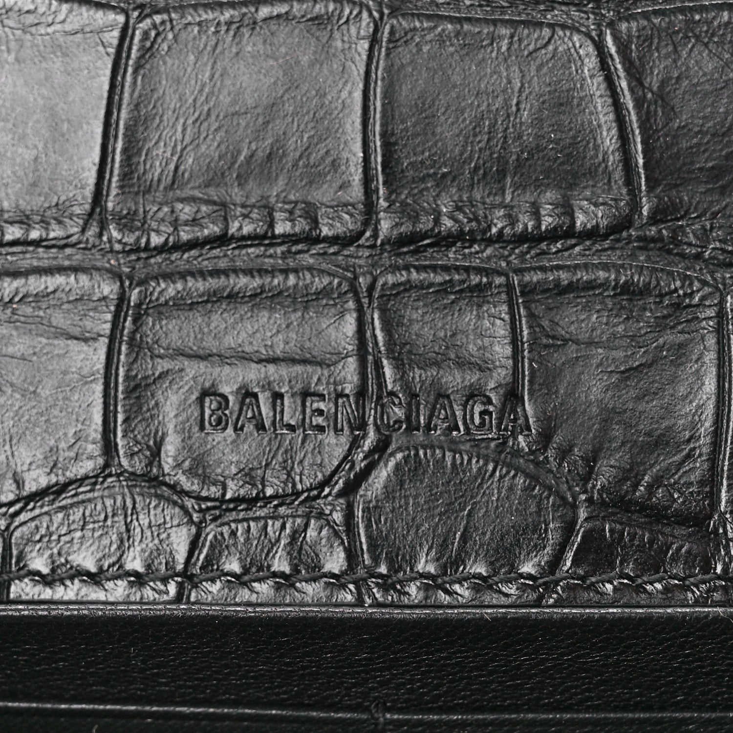 Balenciaga Extra Supple Calfskin Monochrome Crocodile Embossed Gossip Chain Bag XS Black 6 of 10