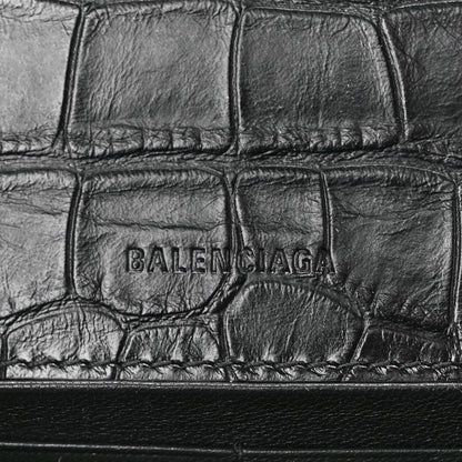 Balenciaga Extra Supple Calfskin Monochrome Crocodile Embossed Gossip Chain Bag XS Black 6 of 10
