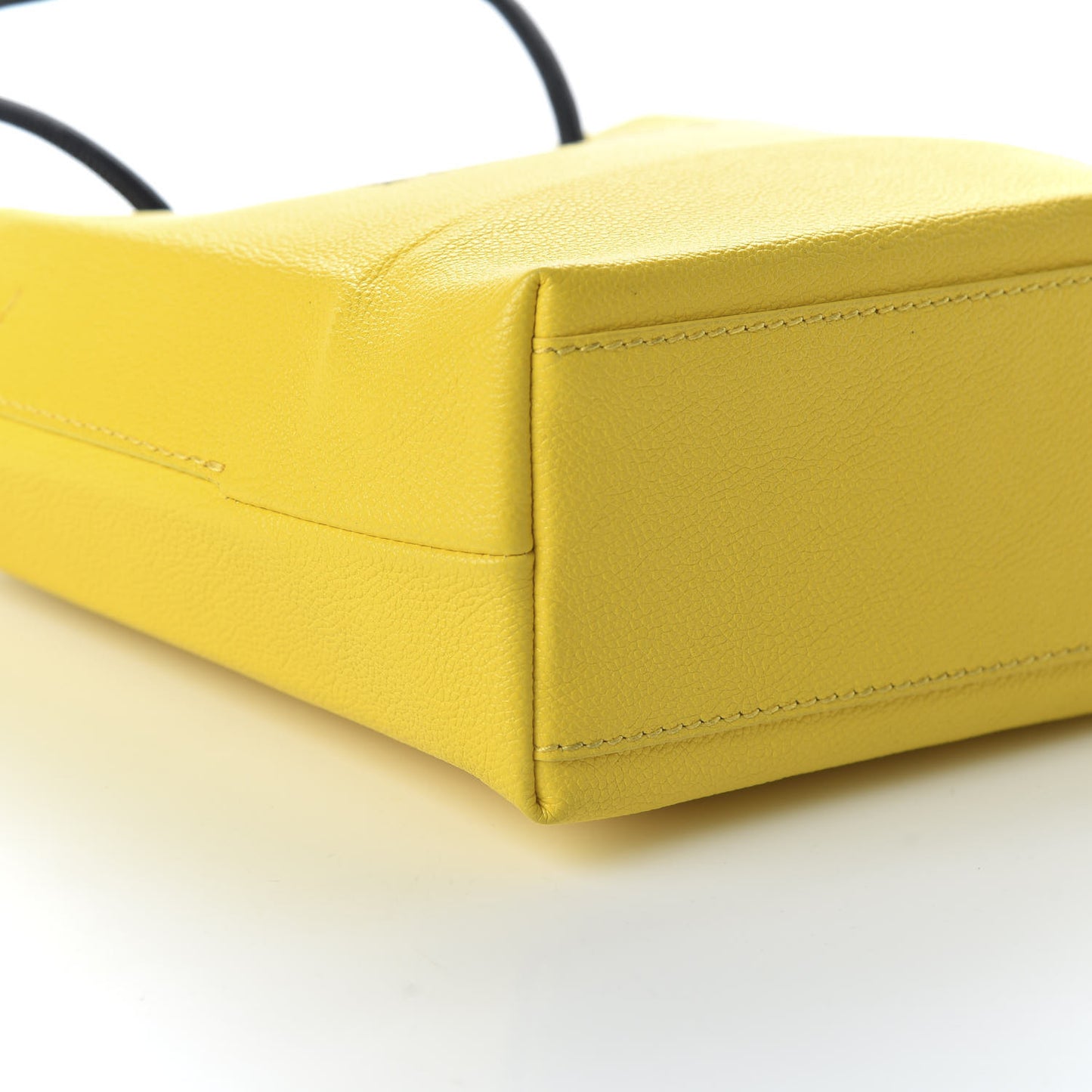Heritage Calfskin Logo XXS Shopping Tote Jaune Primaire Black