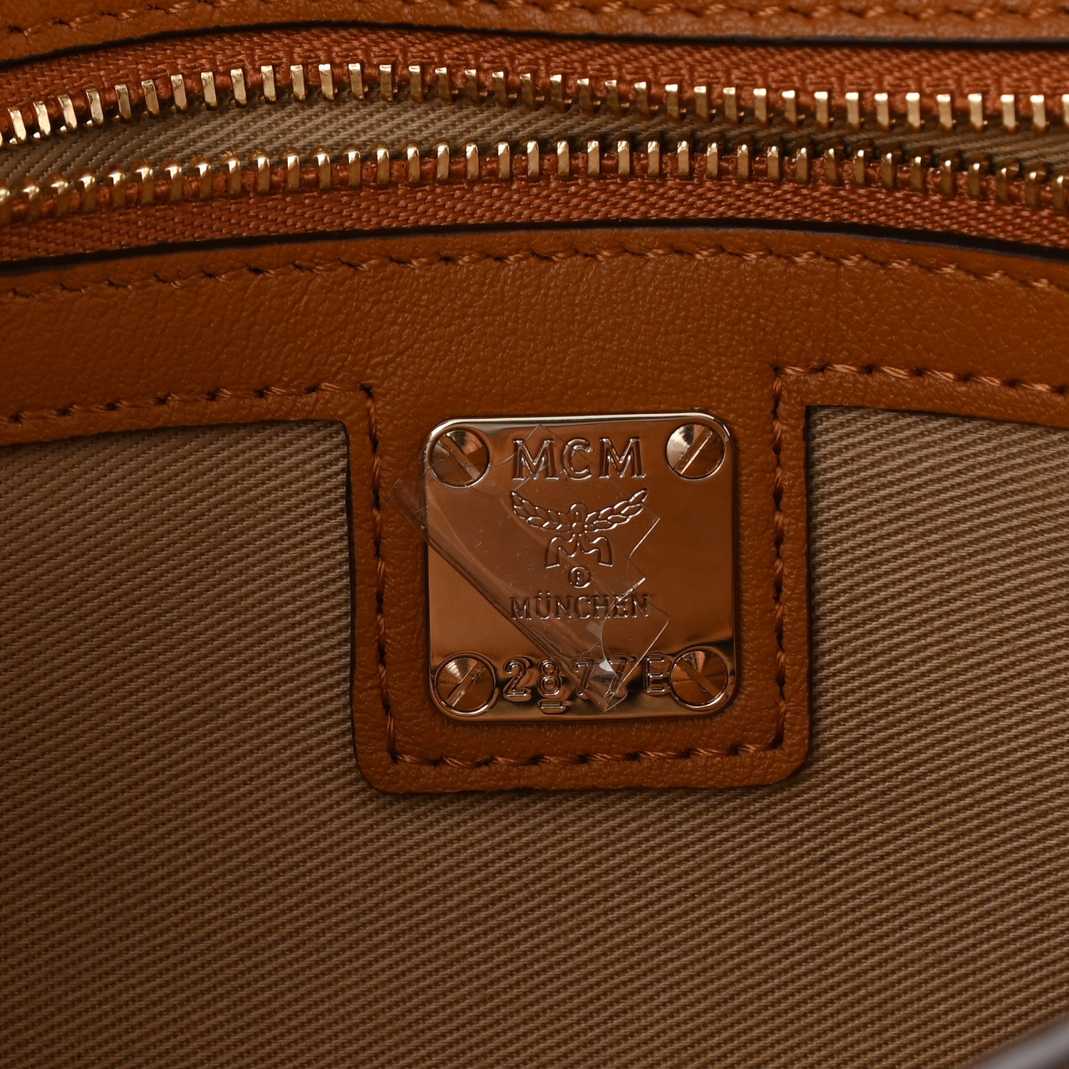 MCM Metallic Visetos Medium Millie Crossbody Bag Berlin Gold 6 of 9