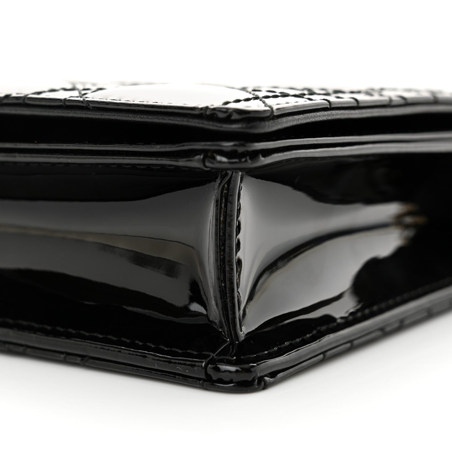 Patent Cannage Lady Dior Pouch Black