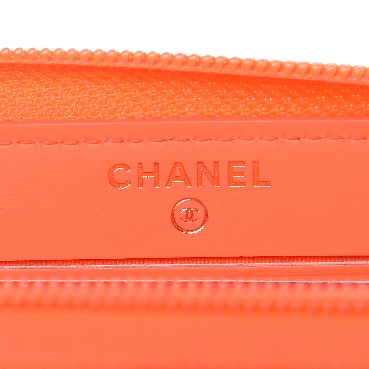 Chanel Patent Quilted Small Boy Zip Around Wallet Orange 6 of 9