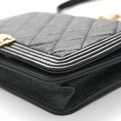 Chanel Caviar Quilted Boy Wallet On Chain WOC Black 12 of 12