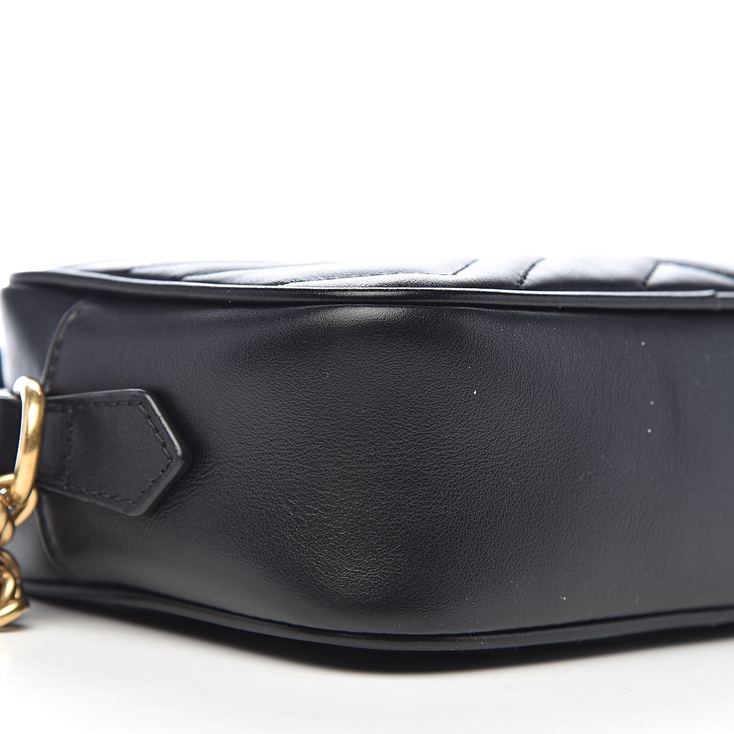 Calfskin Matelasse Mini GG Marmont Chain Shoulder Bag Black