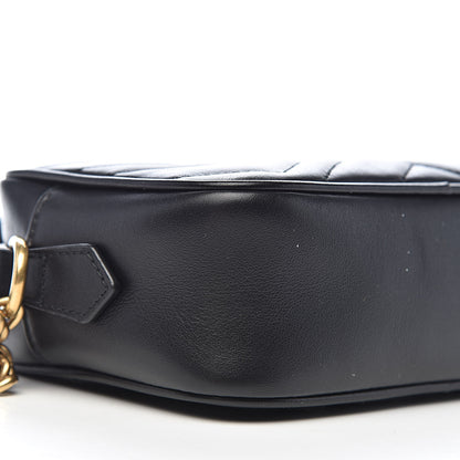 Gucci Calfskin Matelasse Mini GG Marmont Chain Shoulder Bag Black 8 of 10