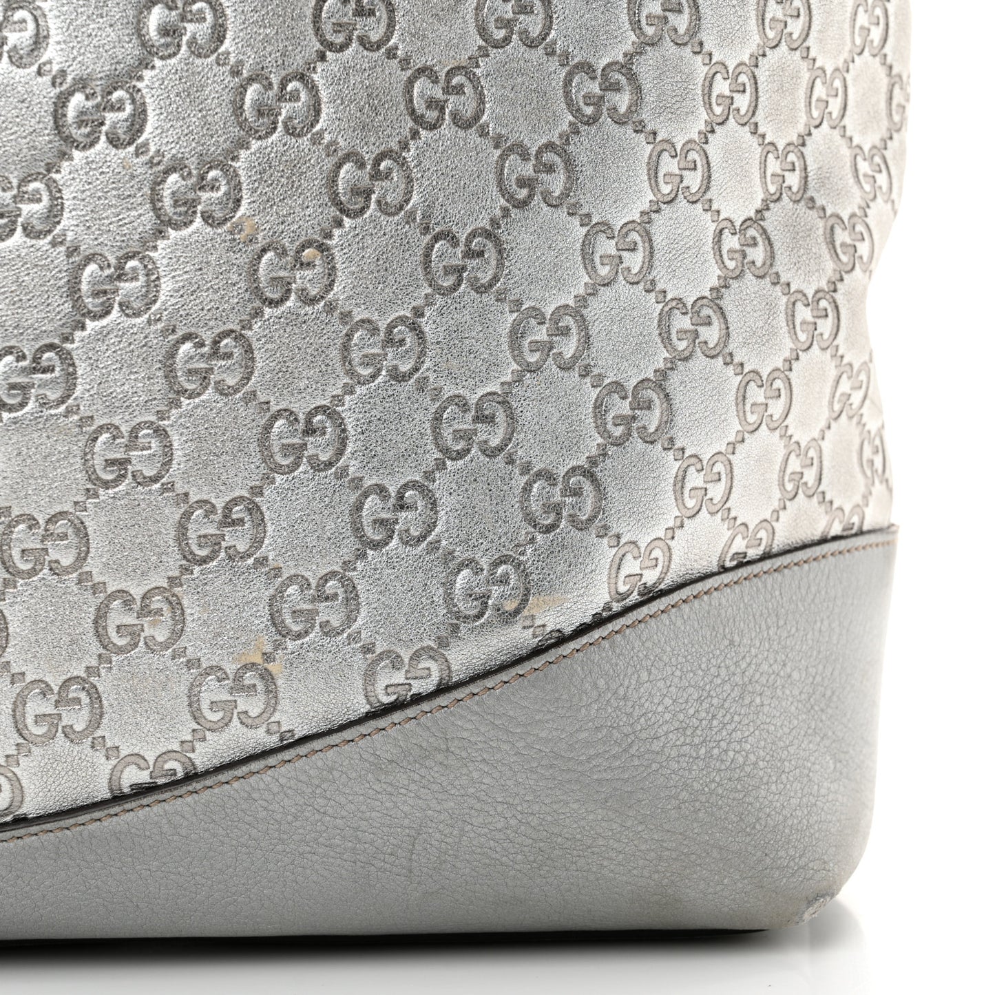 Guccissima Large Tote Silver
