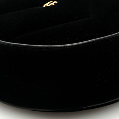 Gucci Velvet Matelasse Double G Studs Torchon GG Marmont Half Moon Hobo Black 8 of 8