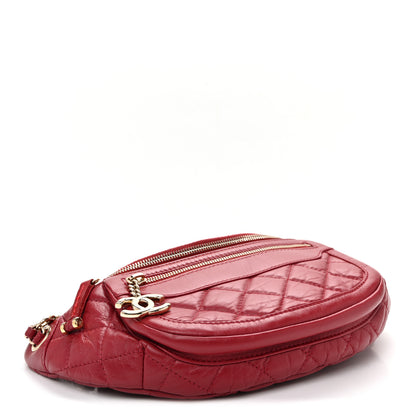 Chanel Aged Calfskin Quilted Waist Bag With Coin Purse  Red 4 of 12