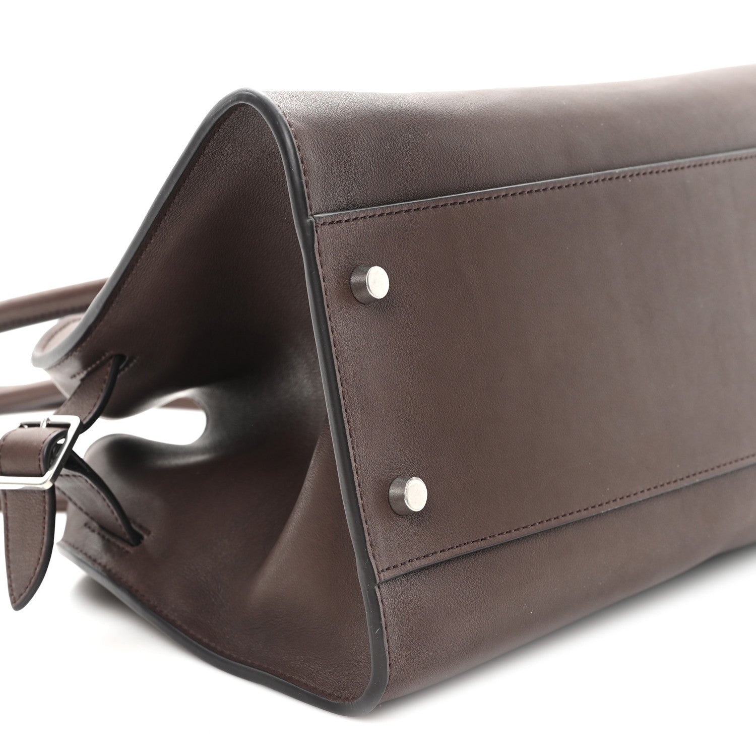 The Row Polished Saddle Calfskin Margaux Shoulder 12 Hippo Grey 8 of 9